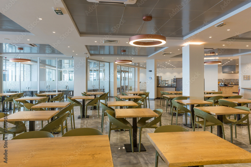 Interior of a empty hotel restaurant