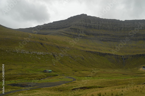 The dramatic and charming nature and mountains on the Faroe Islands