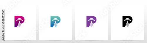 Flying Saucer On Letter Logo Design P