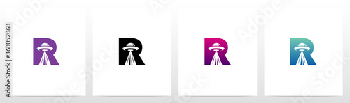 Flying Saucer On Letter Logo Design R