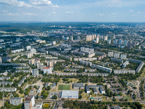Aerial drone view. Kiev cityscape. © Sergey