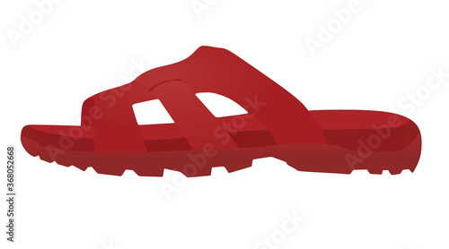 Red male sandal. vector illustration