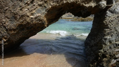 Rocky grotto in Buizinhos beach, Alentejo, Portugal