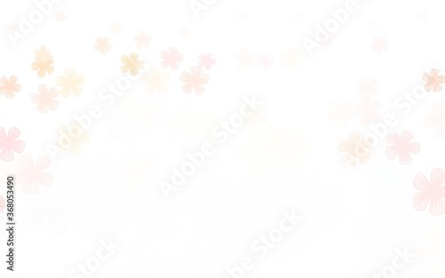 Light Red  Yellow vector doodle background with flowers.