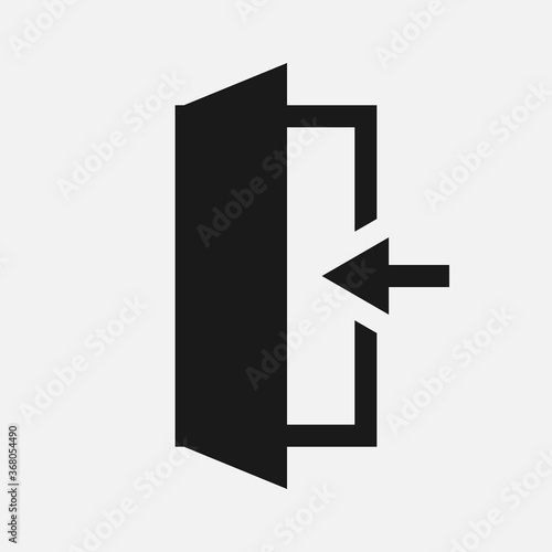 Entrance black and white vector icon.