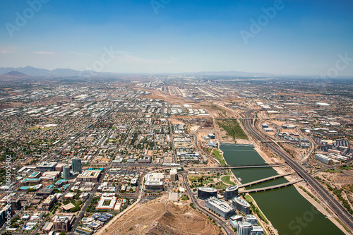 Wallpaper Mural Aerial view of the Bridges over the Tempe Town Lake looking west  Torontodigital.ca