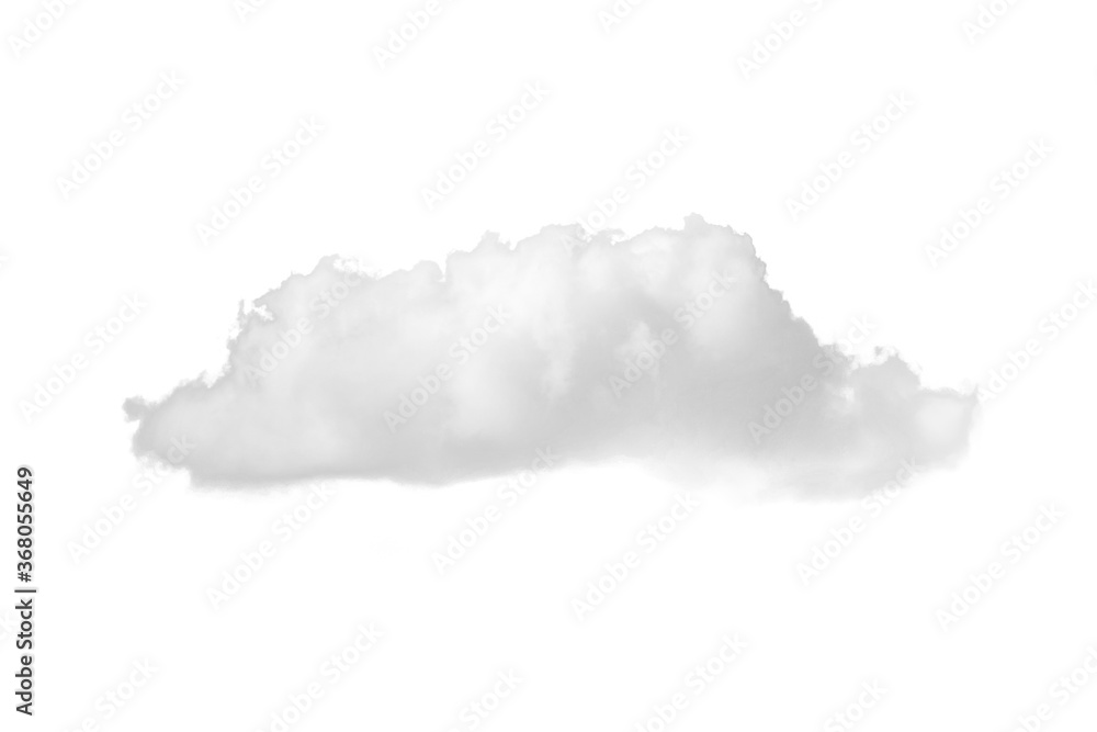Obraz premium Single Nature white cloud isolate on white background. Cutout cloud element design for multi purpose use.