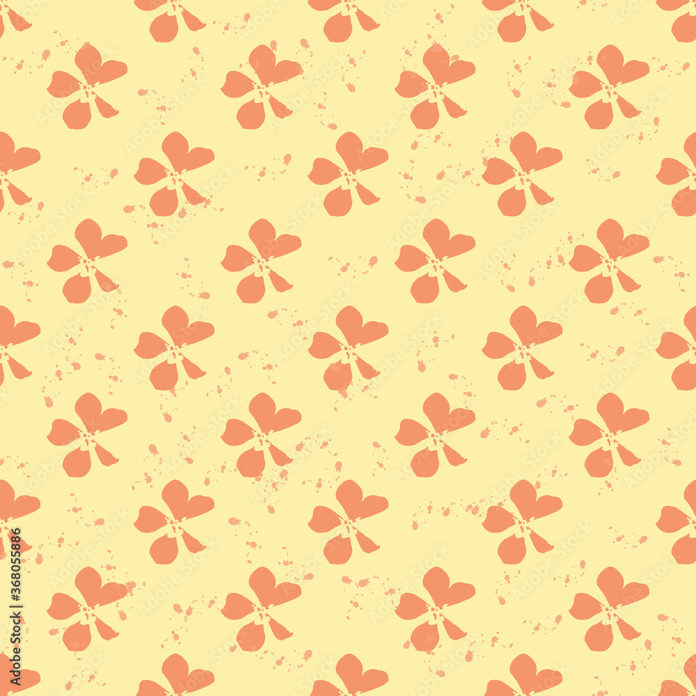 Floral seamless pattern with pressed dry flowers
