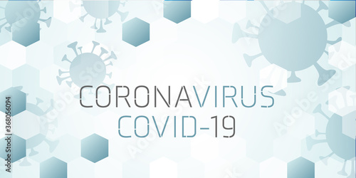 Covid 19 science illustration - coronavirus sars cov 2 - blue design banner science medicine
