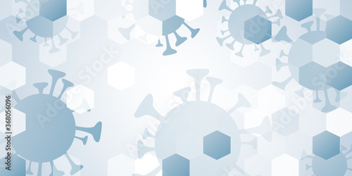 Covid 19 science illustration - coronavirus sars cov 2 - blue design banner science medicine
