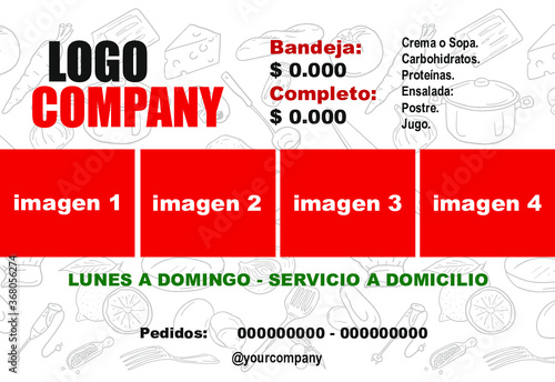 Volante para venta de comida