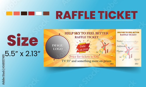 raffle ticket template or event ticket template or tickets template for raffle photo