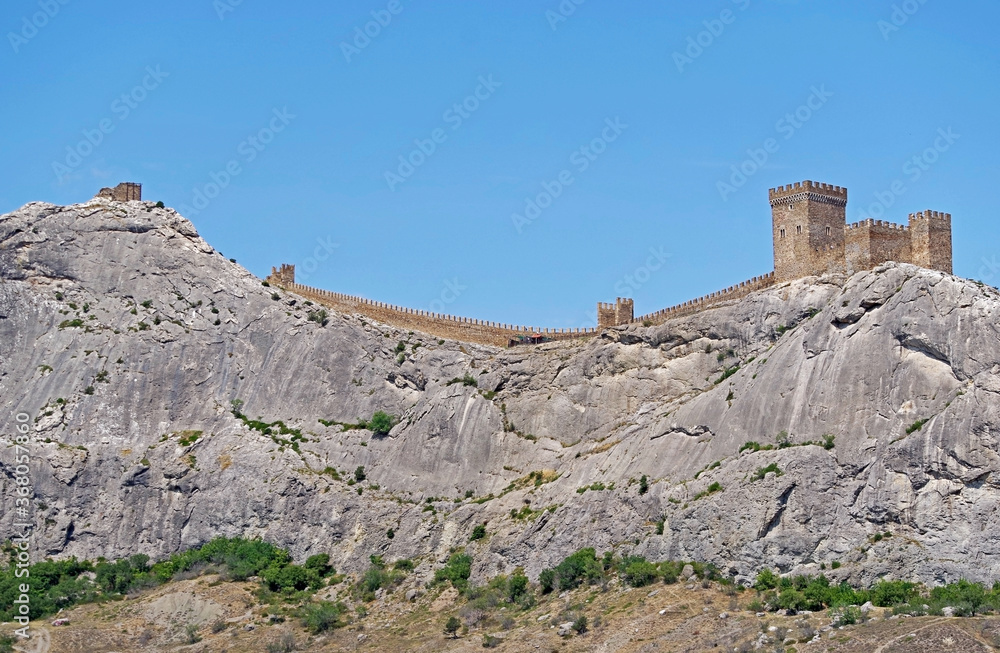 ancient historic Genoese castle or fortress