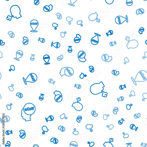 Set line Corona virus 2019-nCoV, Man coughing and location on seamless pattern. Vector.