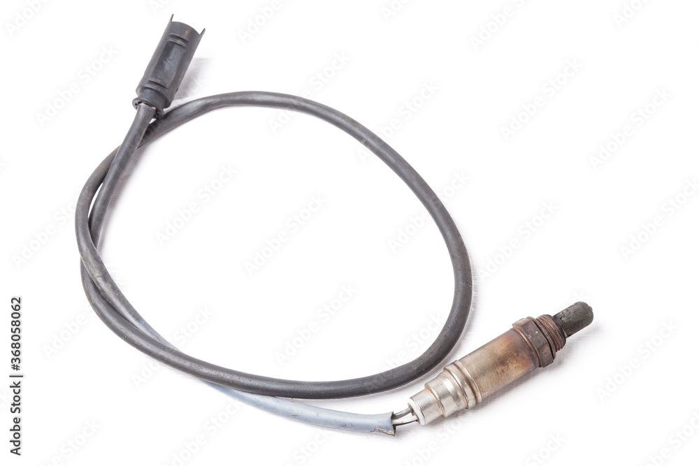Lambda probe - metal cable oxygen sensor device designed to register the amount of remaining oxygen in the exhaust gases of a car engine located in the exhaust system. Lambda probe - metal cable oxygen sensor device designed to register the amount of remaining oxygen in the exhaust gases of a car engine located in the exhaust system.