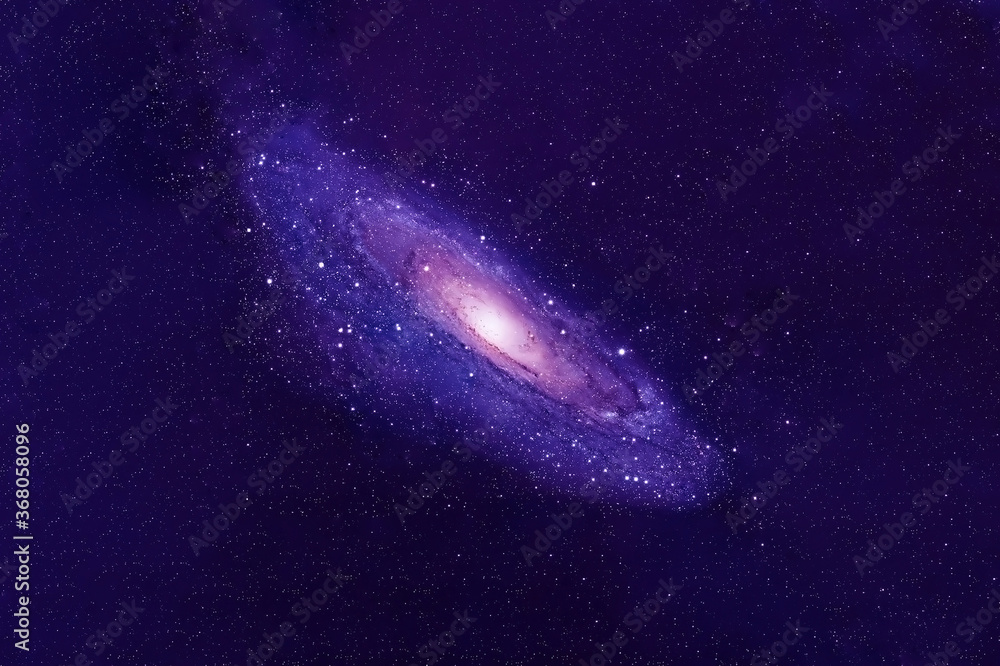 Naklejka Blue galaxy with stars. Elements of this image were furnished by NASA.
