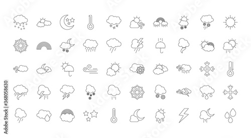 icon set of weather, line style