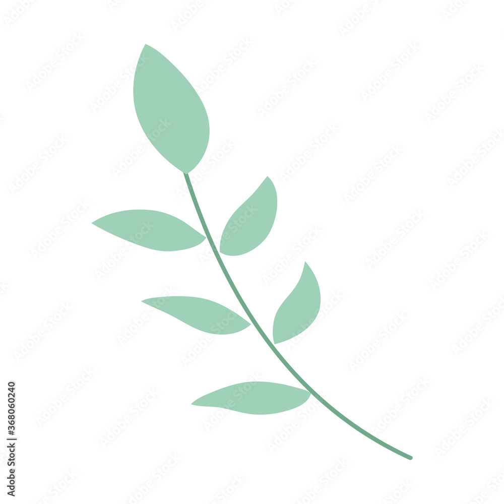 Obraz premium foliage branch leaves botanical cartoon isolated icon design