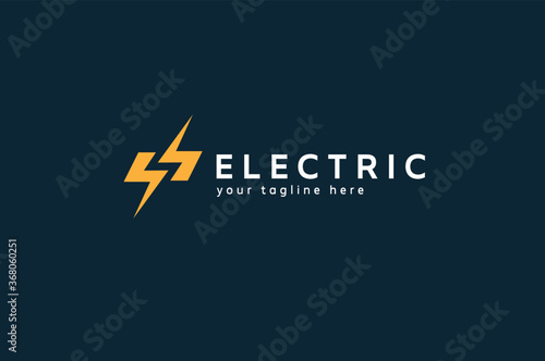 Electric Logo, letter S from negative space lightning bolt , tunder bolt design logo template, vector illustration