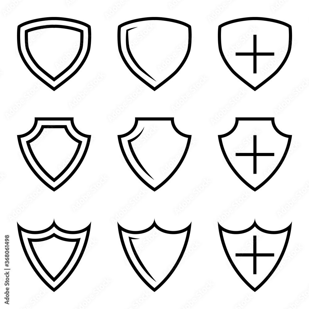 Collection of shield in outline style. Shield icons. 240x240 pixel perfect icons. Protection symbol for web design banners and other, isolated on white background. Editable stroke Collection of shield in outline style. Shield icons. 240x240 pixel perfect icons. Protection symbol for web design banners and other, isolated on white background. Editable stroke