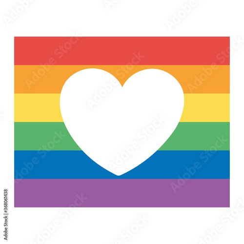lgbtq community pride, rainbow heart in flag parade celebration isolated icon design