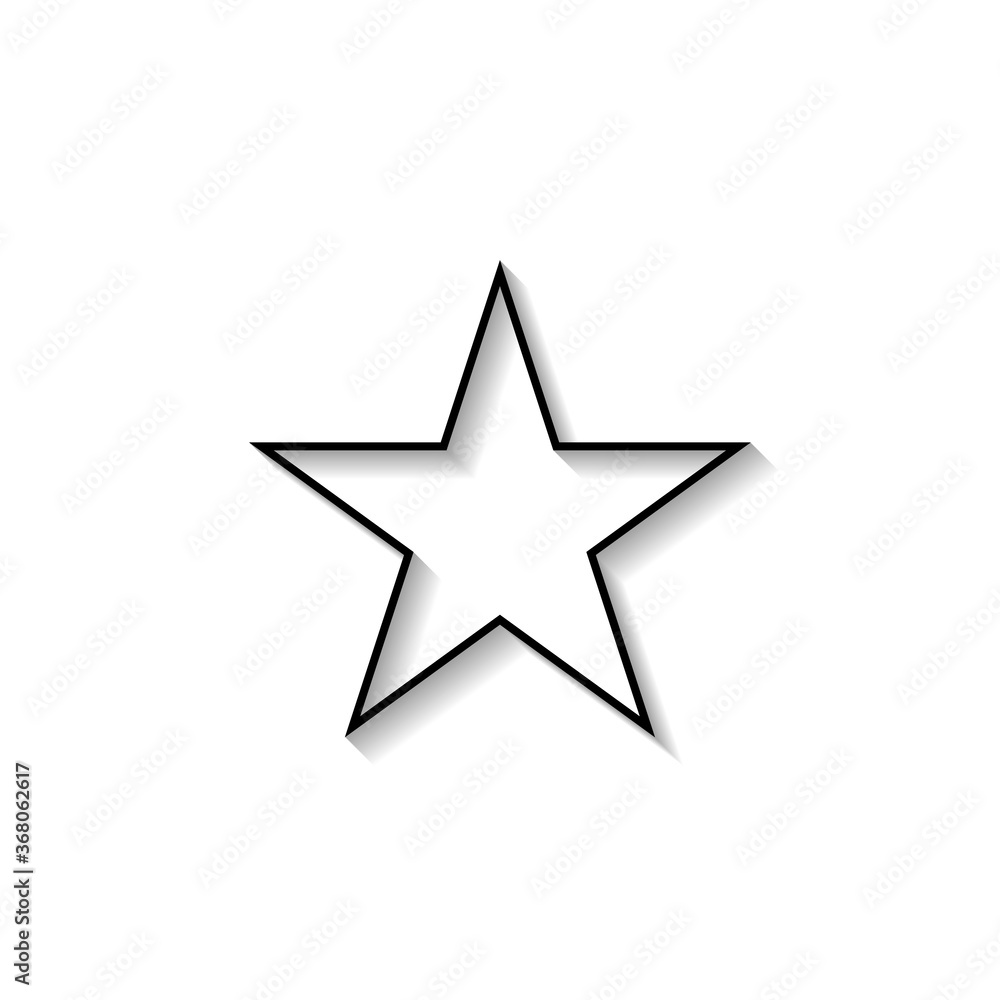 Simple Star Shape Line Style with Shadow isolated on White Background. Flat Vector Icon Design Template Element. Simple Star Shape Line Style with Shadow isolated on White Background. Flat Vector Icon Design Template Element.