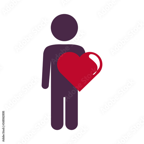 character heart love romantic passion feeling flat style icon
