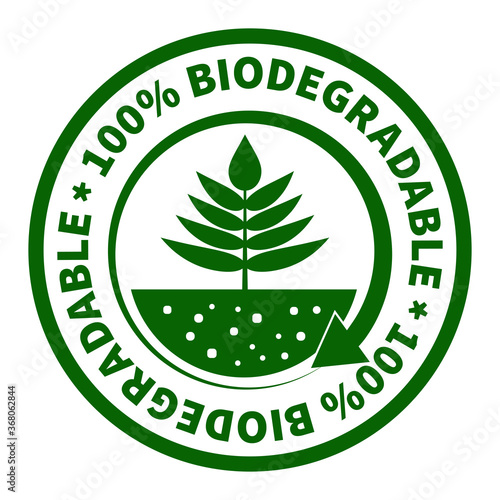 One hundred percent biodegradable label.