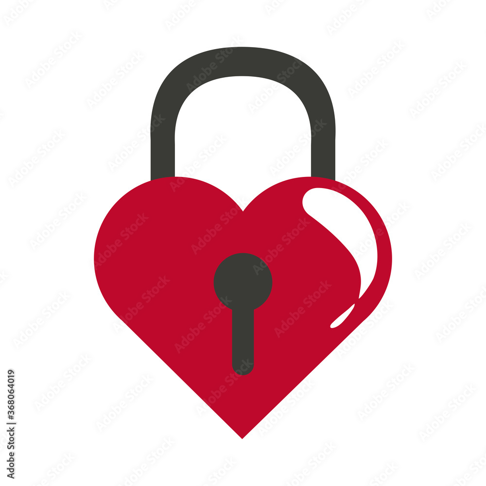 love padlock shaped heart romantic passion feeling flat style icon love padlock shaped heart romantic passion feeling flat style icon