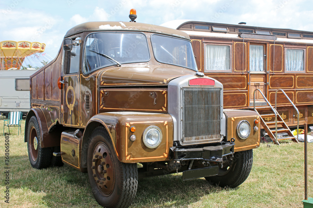 Vintage truck and caravan