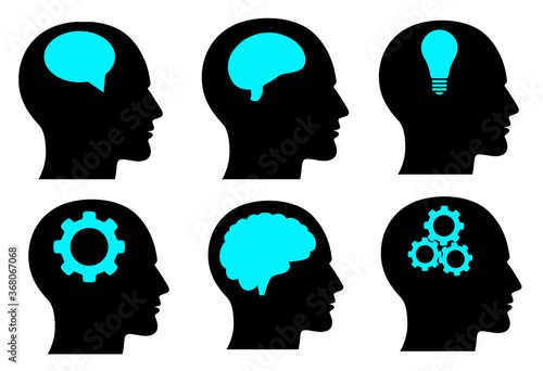 Wallpaper Mural denken icons, blau Torontodigital.ca