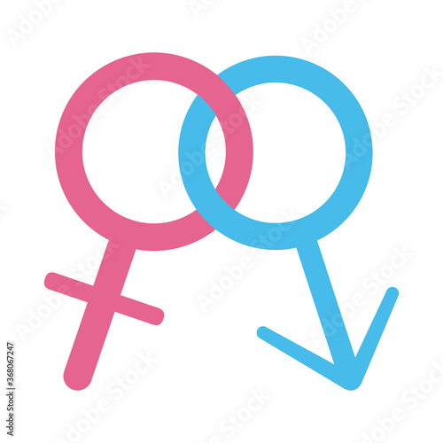 gender female and male sexuality sign flat style icon