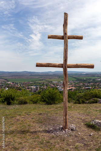 Two-barred cross near the village of Zsambek, Hungary