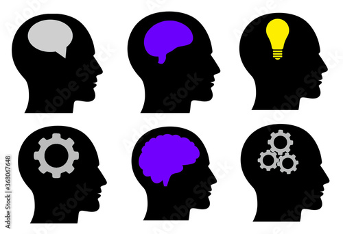 denken icons in Farbe