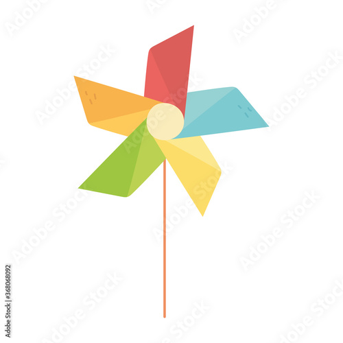 kids toys pinwheel cartoon isolated icon design white background
