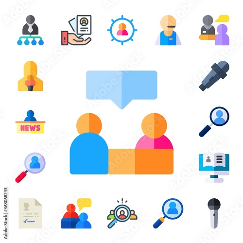 Modern Simple Set of interview Vector flat Icons