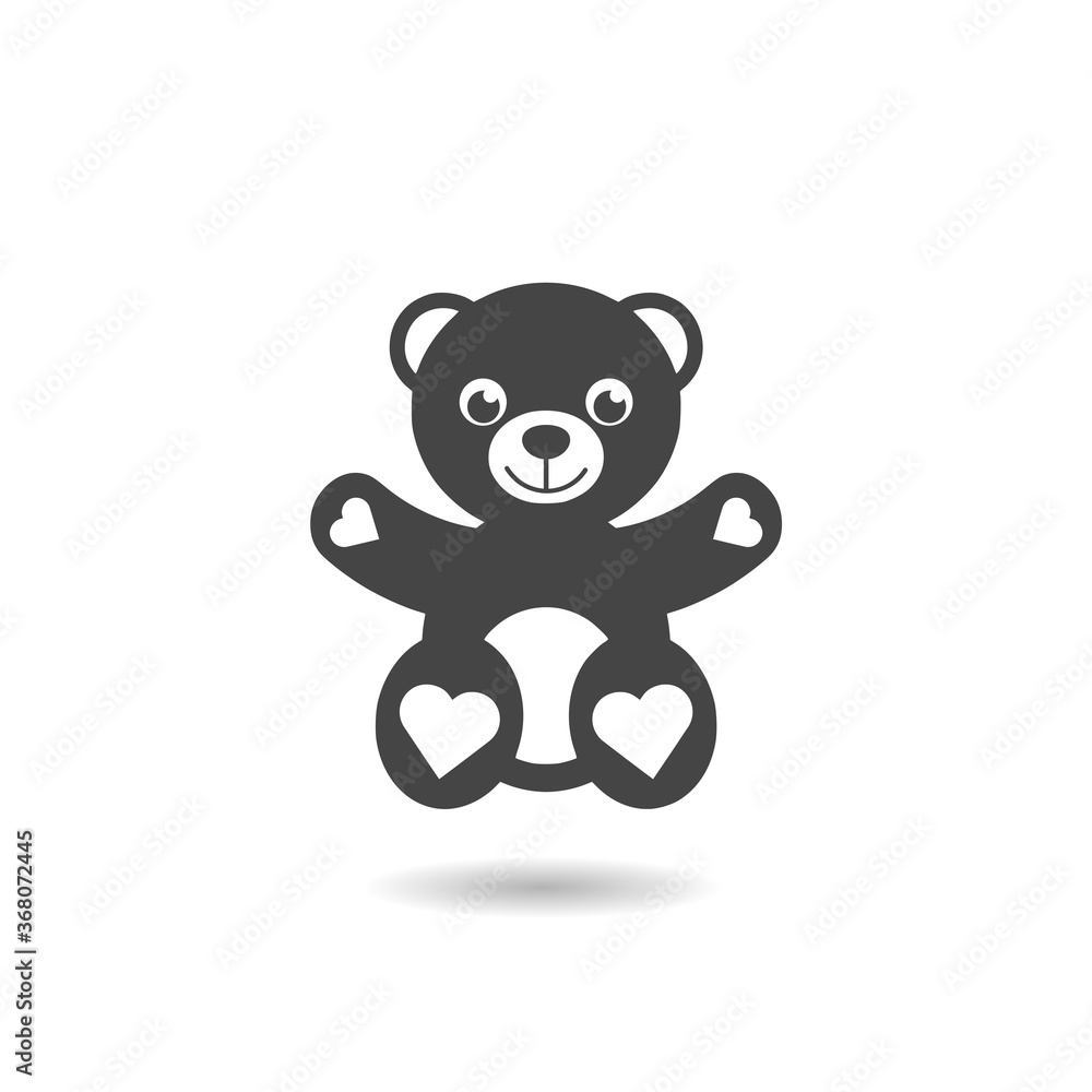 Teddy bear icon with shadow Teddy bear icon with shadow