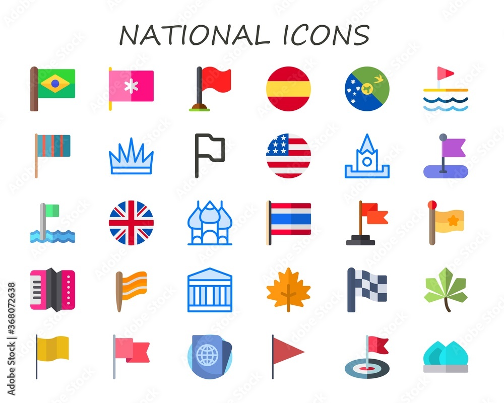 Modern Simple Set of national Vector flat Icons