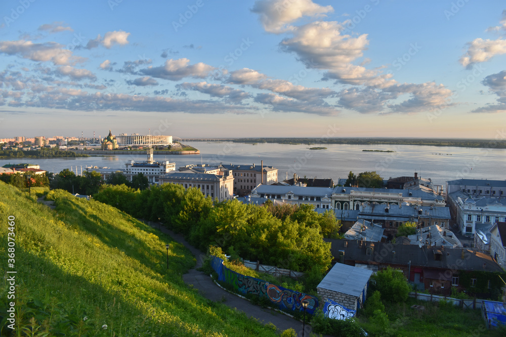 Obraz premium Panorama of the Nizhny Novgorod waterfront