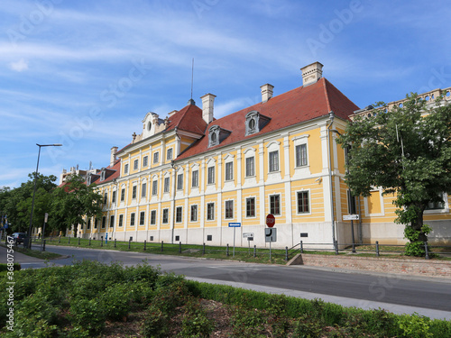 Vukovar/Croatia-June 19th,2019: Beautiful Eltz Manor in town of Vukovar, completely restored after being destroyed in Croatian War of independence
