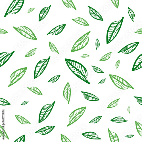 Leaves seamless pattern, poster design template, vector illustration