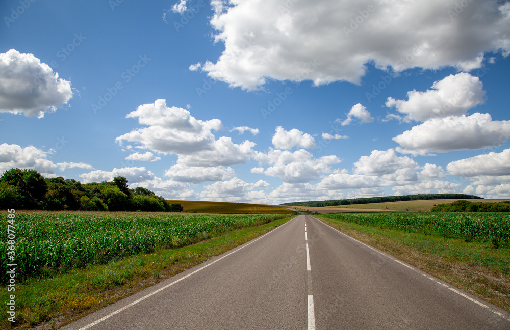 The road surface extends beyond the horizon.