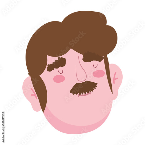 grandparents day, old man grandpa cartoon character face isolated icon design