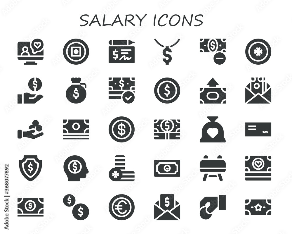 Modern Simple Set of salary Vector filled Icons Modern Simple Set of salary Vector filled Icons