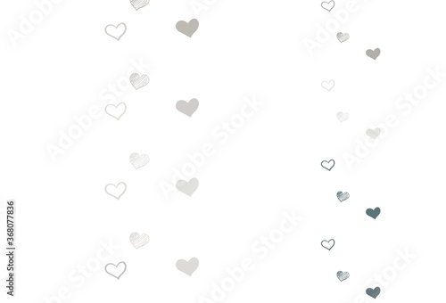 Light Gray vector background with hearts.