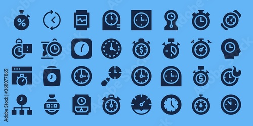 Modern Simple Set of interval Vector filled Icons