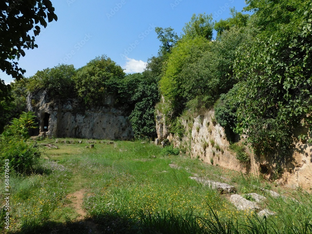 Ruins of the shrine of the Nymphs near the town of Mieza, in Macedonia, Greece, where Aristotle educated the young Alexander the Great, between 343 and 340 BCE