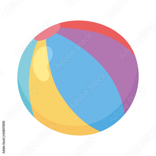 kids toys colored beach ball cartoon isolated icon design white background