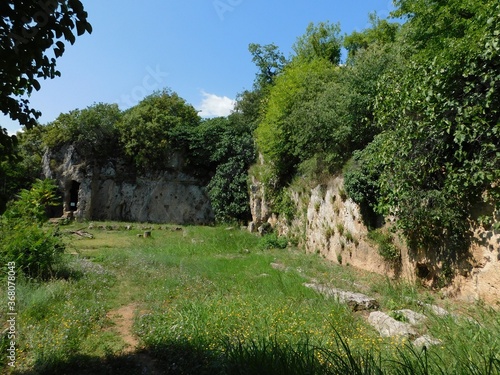 Ruins of the shrine of the Nymphs near the town of Mieza, in Macedonia, Greece, where Aristotle educated the young Alexander the Great, between 343 and 340 BCE photo