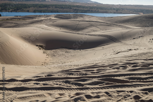 White Sand Dunes in Mui Ne  Phan Thiet  Vietnam. white sand desert